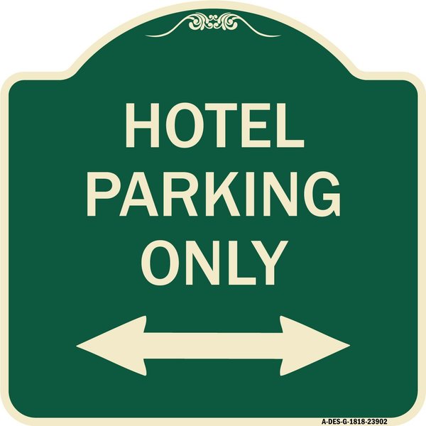 Signmission Hotel Parking W/ Bidirectional Arrow Heavy-Gauge Aluminum Sign, 18" x 18", G-1818-23902 A-DES-G-1818-23902